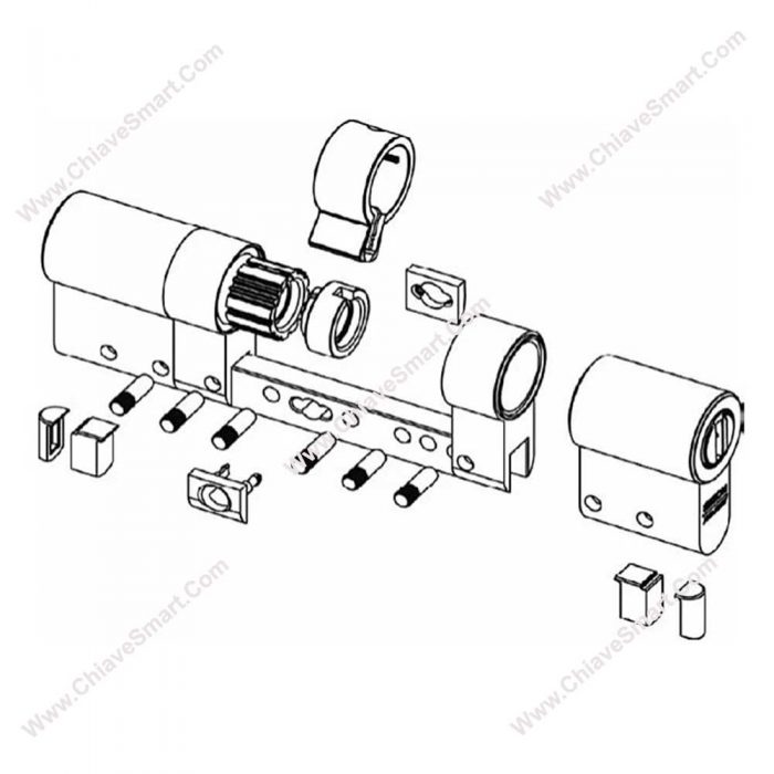 Lunghezza base del cilindro 30 mm, L=30 Sono disponibili lunghezze di installazione speciali Calcolo basato per ogni 10 mm per lato in aggiunta alla lunghezza base. Lunghezza base mezzo cilindro: 30 mm, L=30